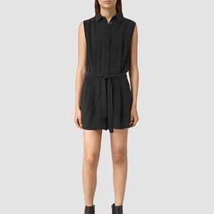All Saints Nila Silk Playsuit, Romper